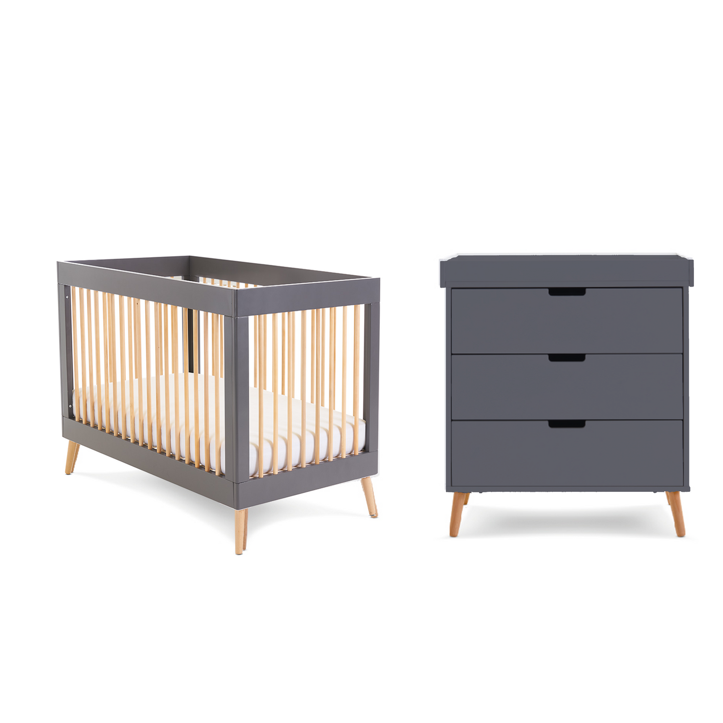 Obaby Maya Mini 2 Piece with Cot Bed & Dresser Changer