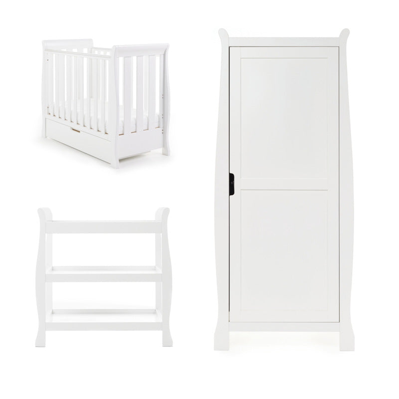 Obaby Stamford Space Saver 3 Piece Room Set with Cot Bed, Dresser Changer and Wardrobe