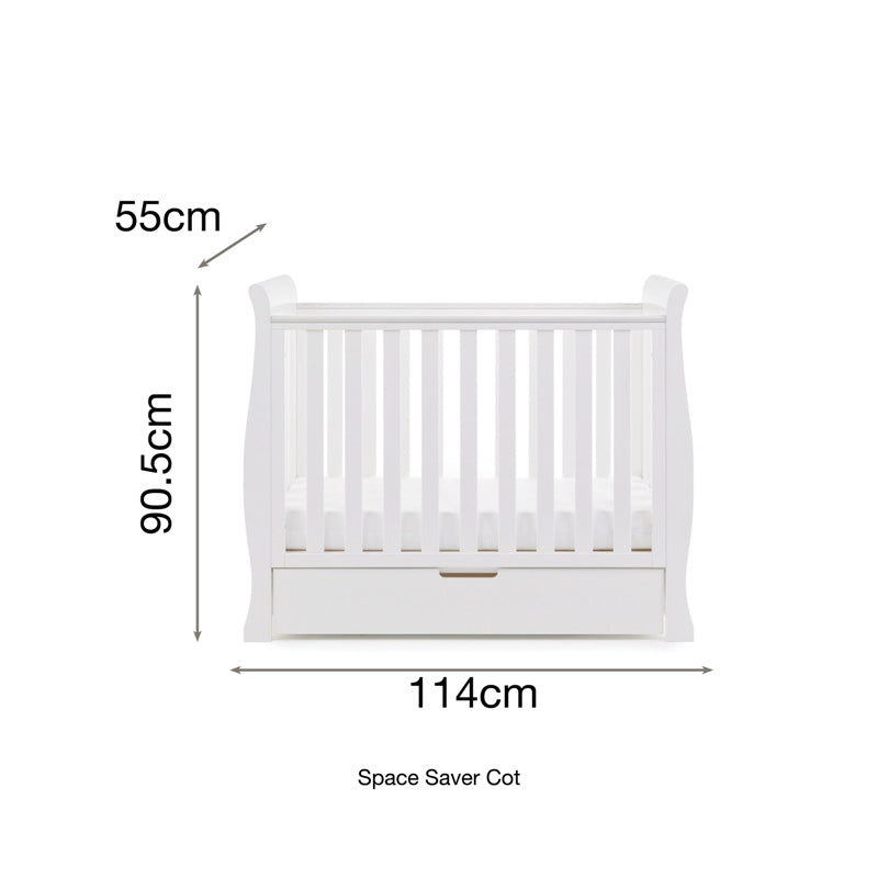 Obaby Stamford Space Saver 3 Piece Room Set with Cot Bed, Dresser Changer and Wardrobe