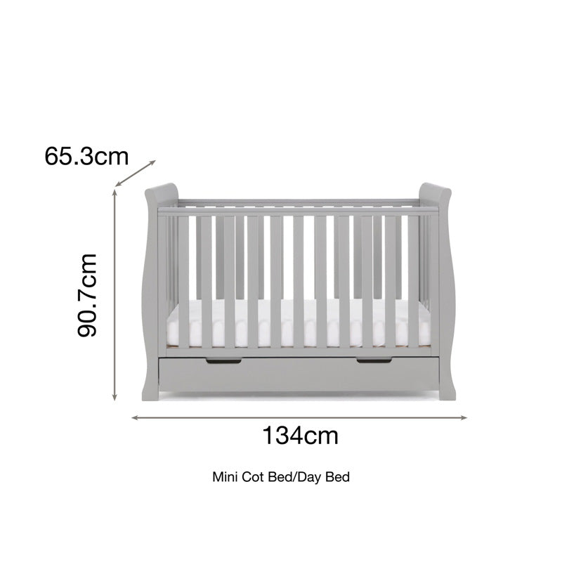Obaby Stamford Mini 3 Piece Room Set with Cot Bed, Dresser Changer and Wardrobe
