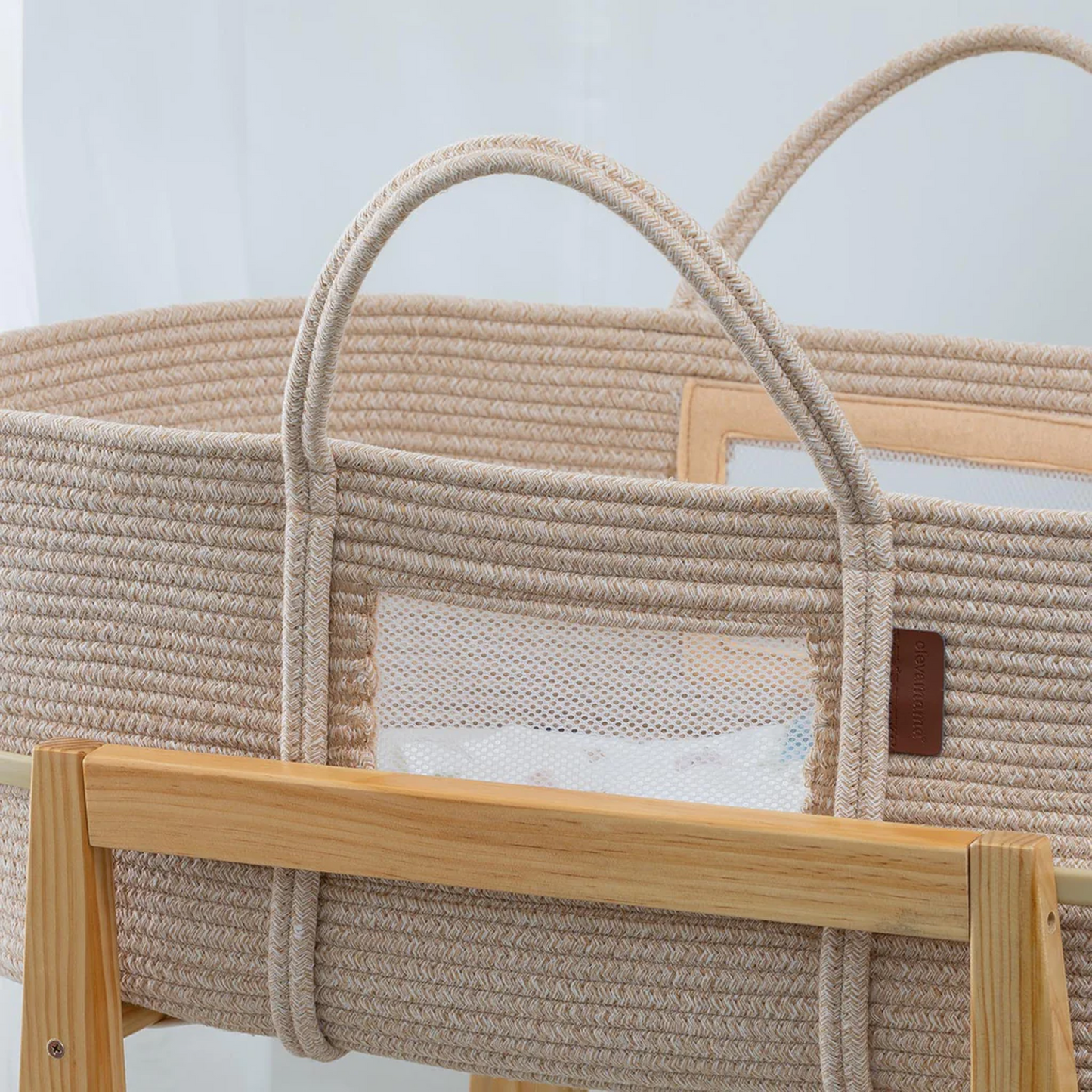 Clevamama Moses Basket with ClevaFoam Mattress & Stand