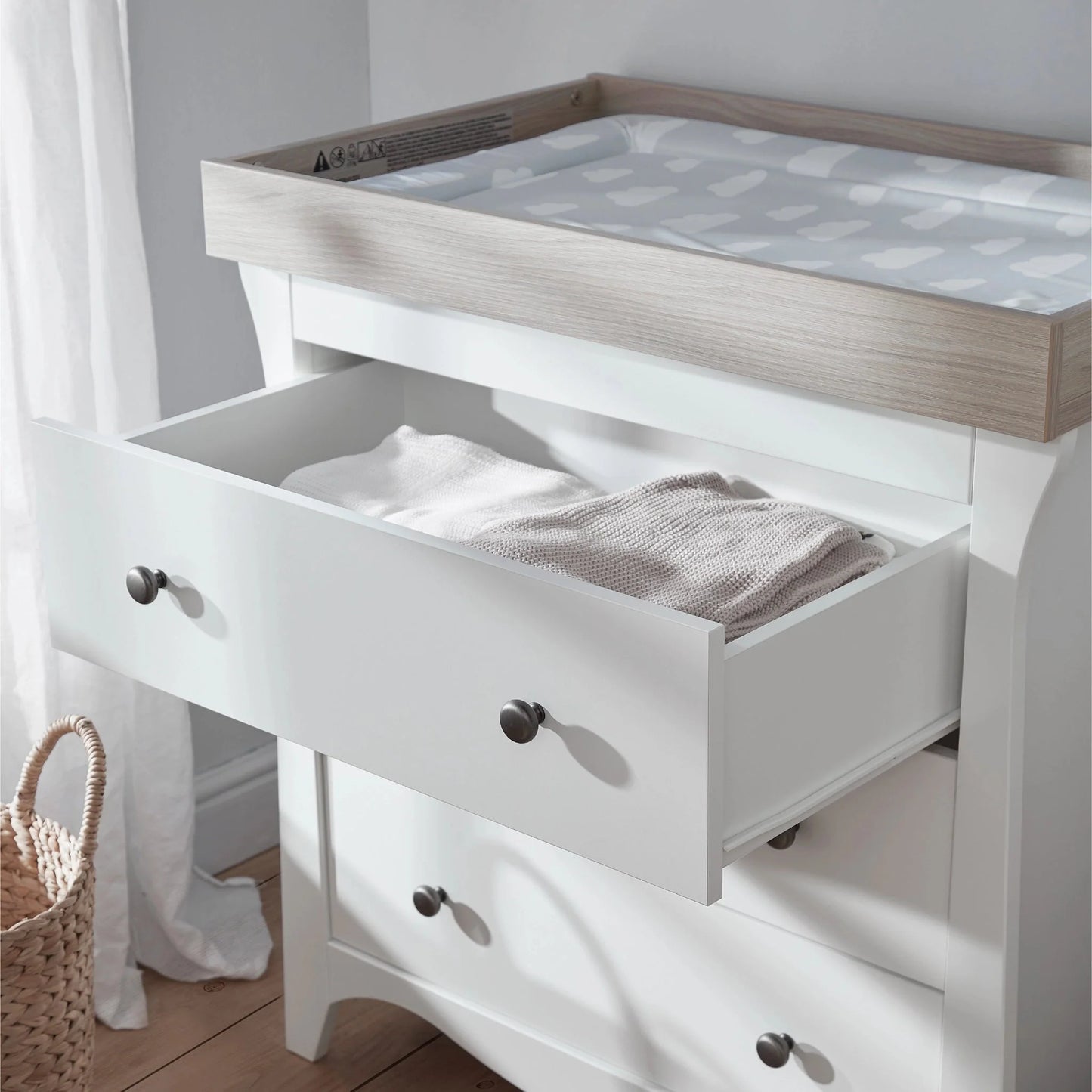 CuddleCo Clara 2 Piece Set with Cot Bed and Drawer Dresser