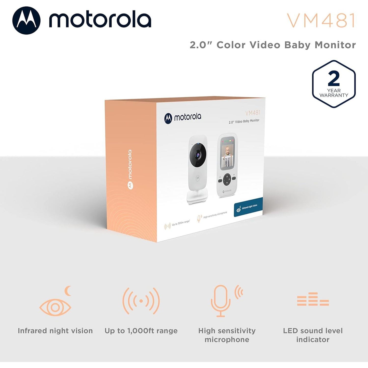 Motorola 2-Inch Video Baby Monitor VM481