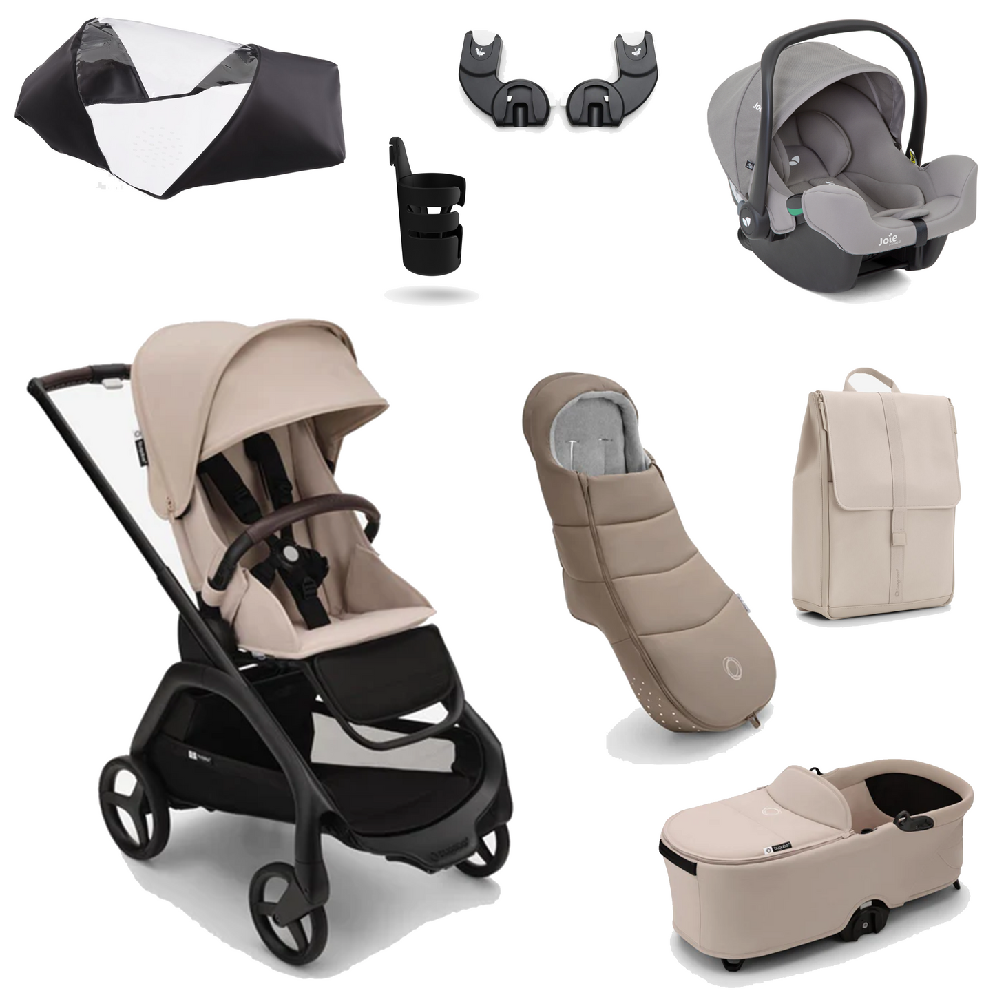Bugaboo Dragonfly Essential Pushchair Bundle with Joie iSnug