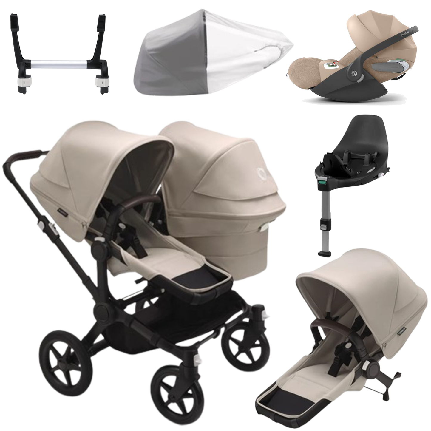 Bugaboo Donkey 5 Duo (Double) with Cybex Cloud T and Base T