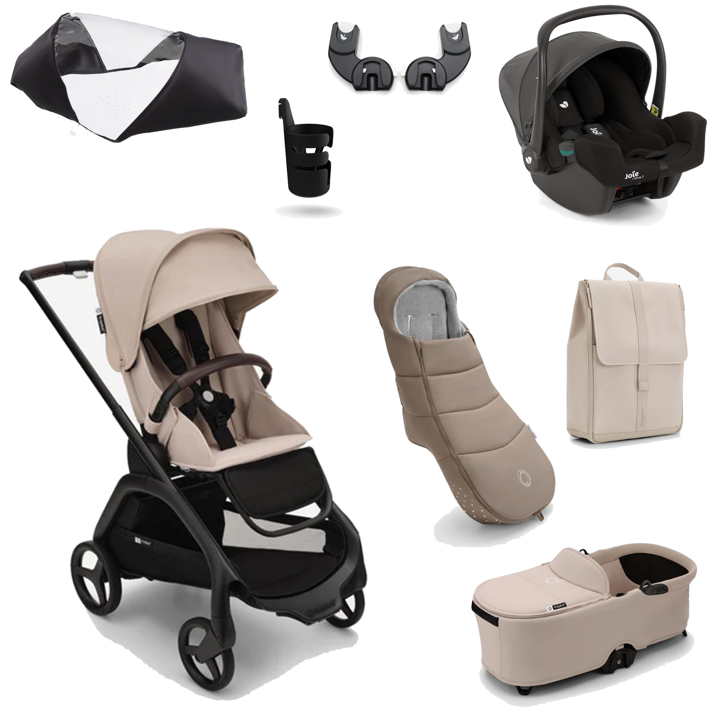 Bugaboo Dragonfly Essential Pushchair Bundle with Joie iSnug