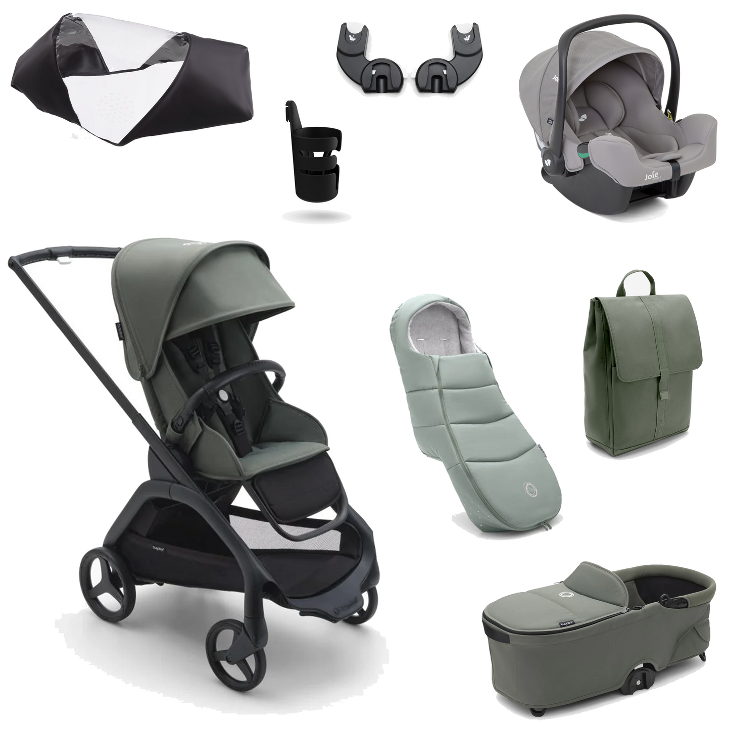 Bugaboo Dragonfly Essential Pushchair Bundle with Joie iSnug