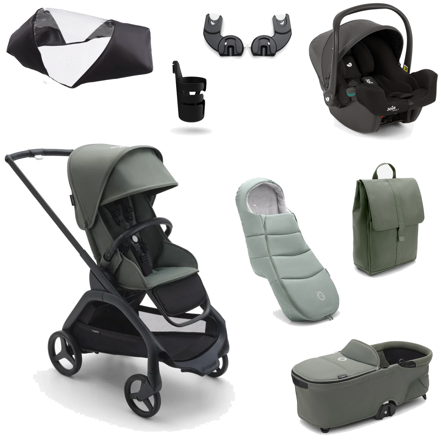 Bugaboo Dragonfly Essential Pushchair Bundle with Joie iSnug