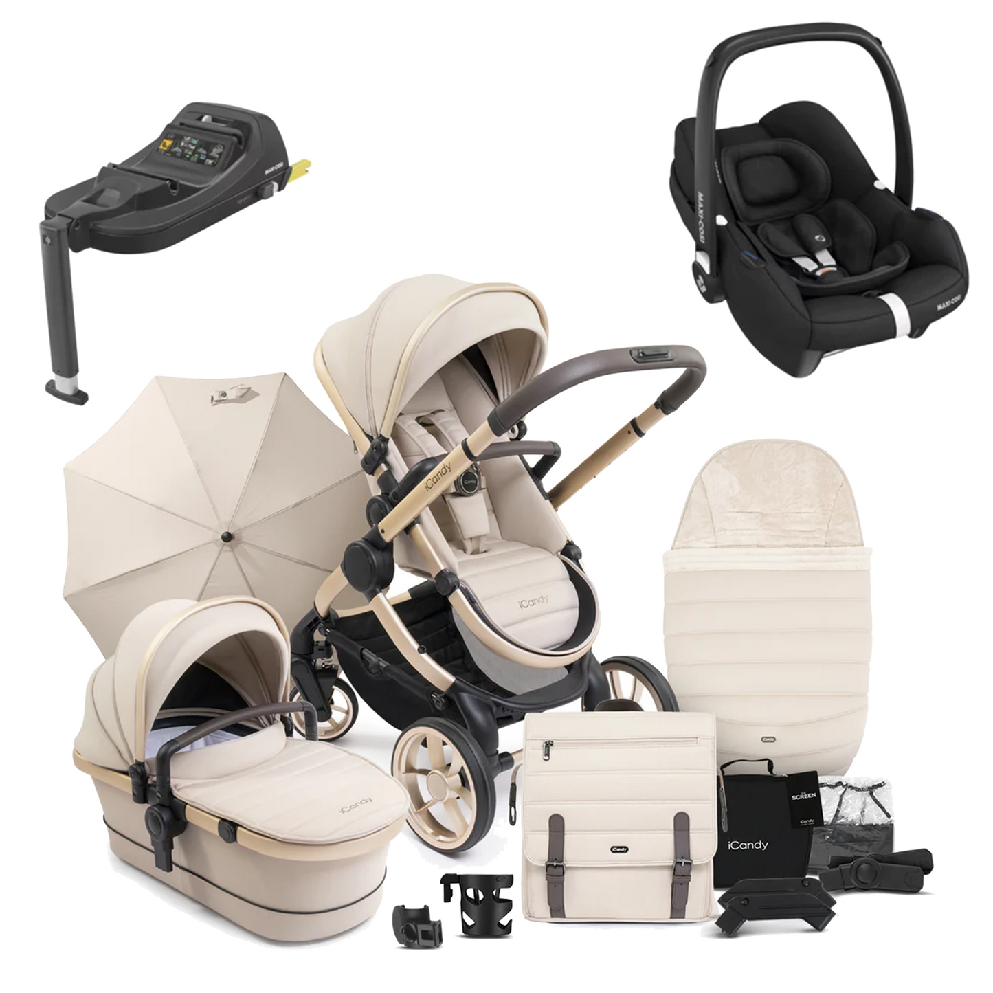 iCandy Peach 7 Complete Bundle with Maxicosi Cabriofix and Base
