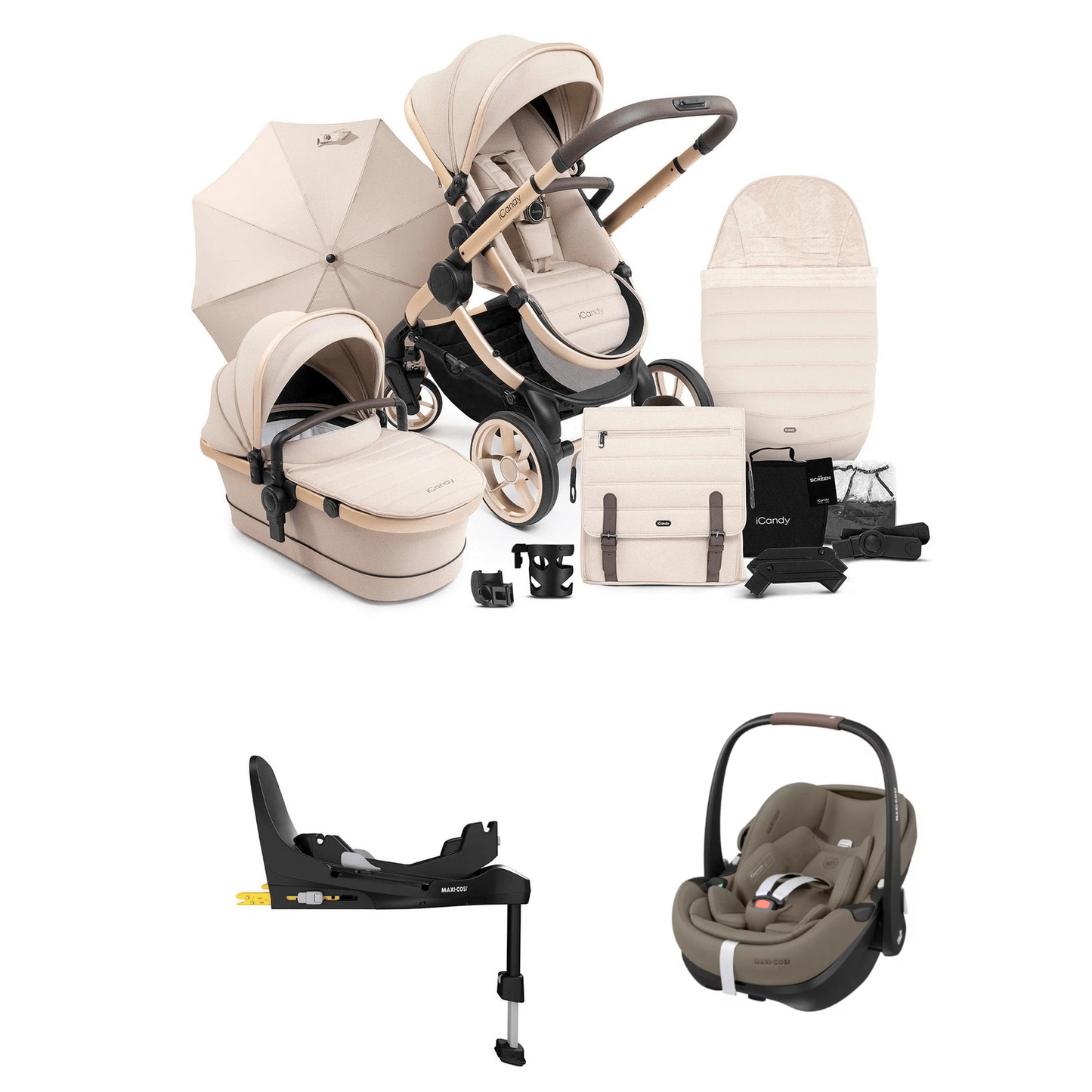 iCandy Peach 7 Bundle with Maxi Pebble Pro 2 And Familyfix Pro Isofix Base