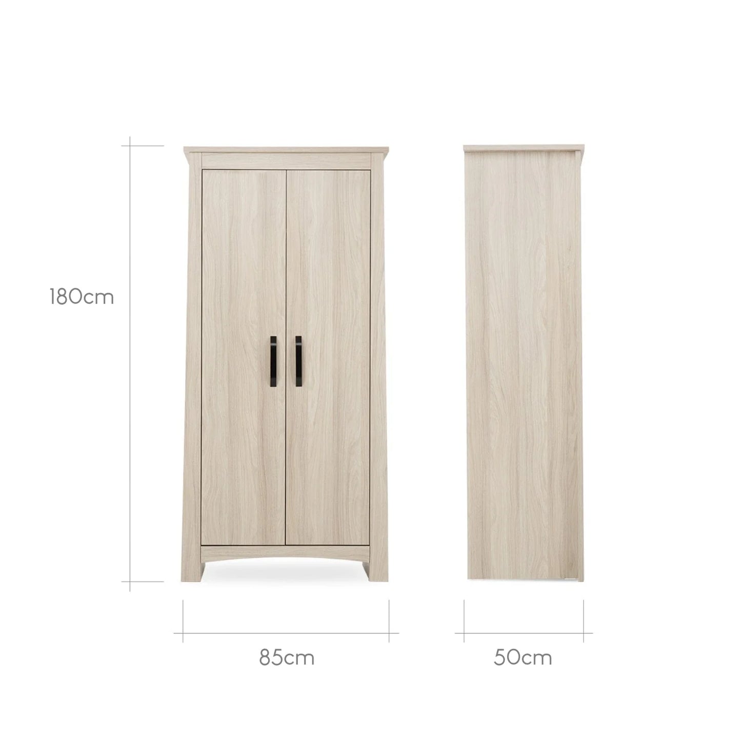 CuddleCo Isla 3 Piece Set with Cot Bed, Dresser and Wardrobe