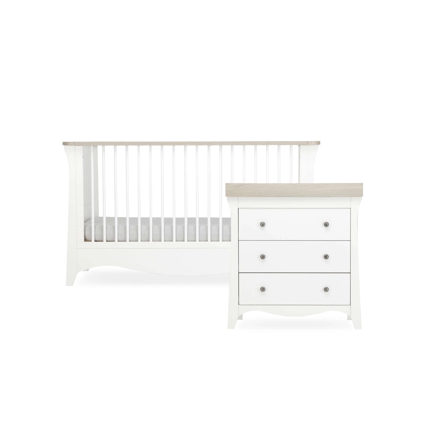 CuddleCo Clara 2 Piece Set with Cot Bed and Drawer Dresser