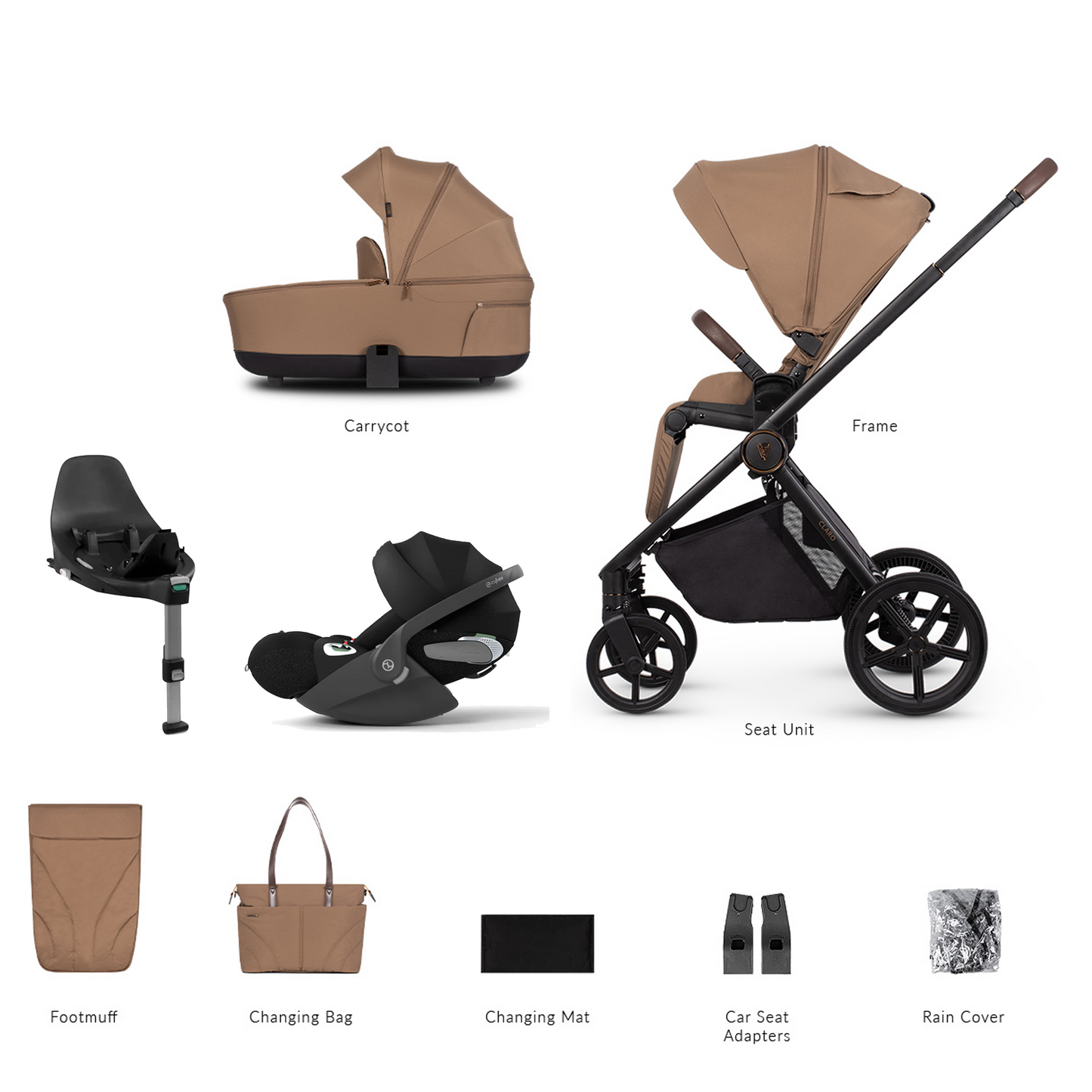 Venicci Claro 3 in 1 with Cybex Cloud T & Base T