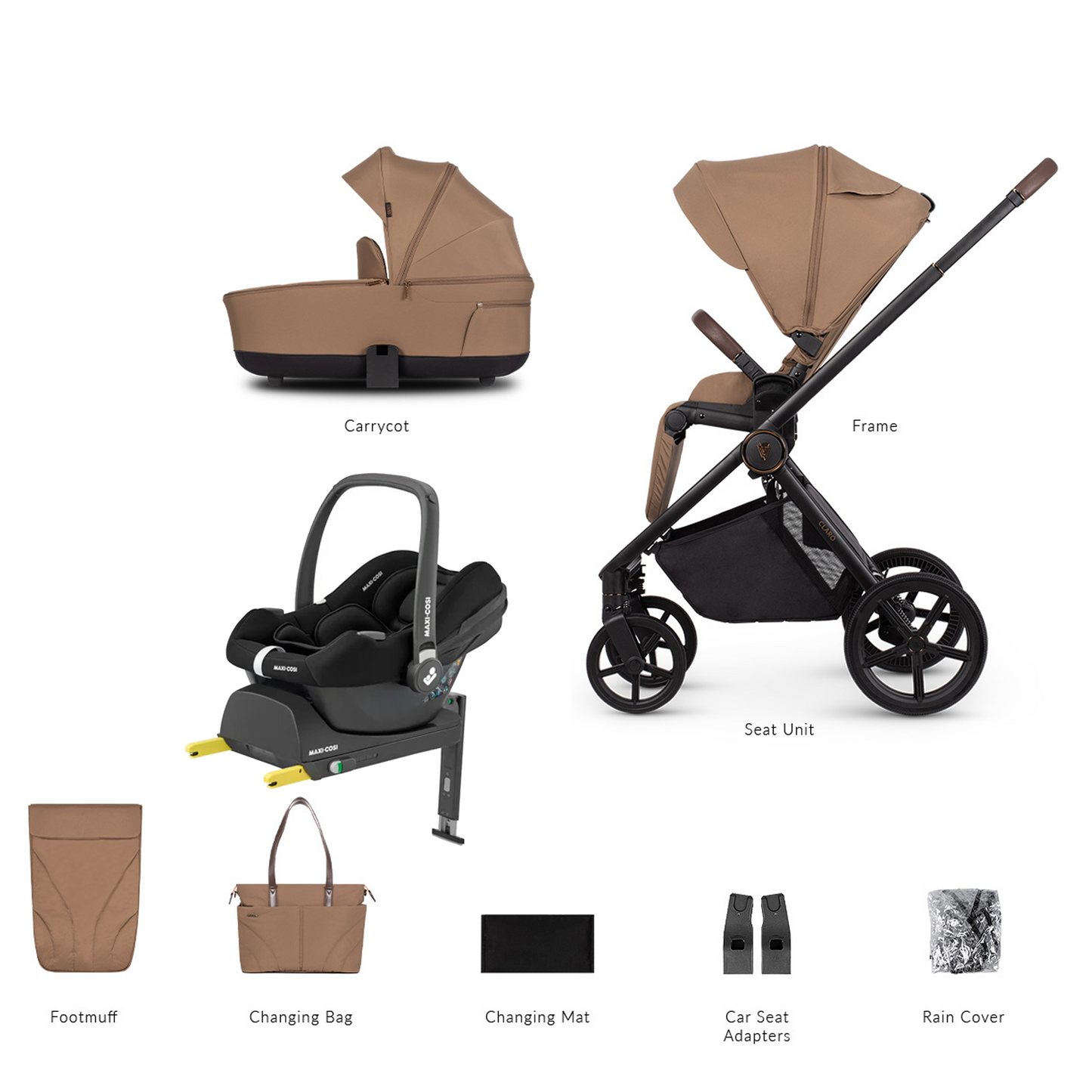 Venicci Claro 3 in 1 with Maxi Cosi CabrioFix and Base