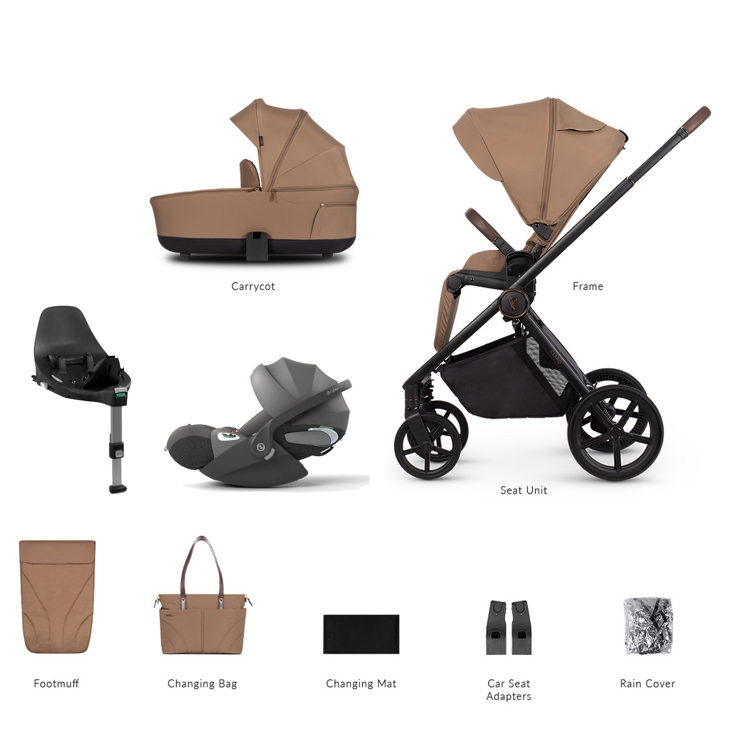 Venicci Claro 3 in 1 with Cybex Cloud T & Base T