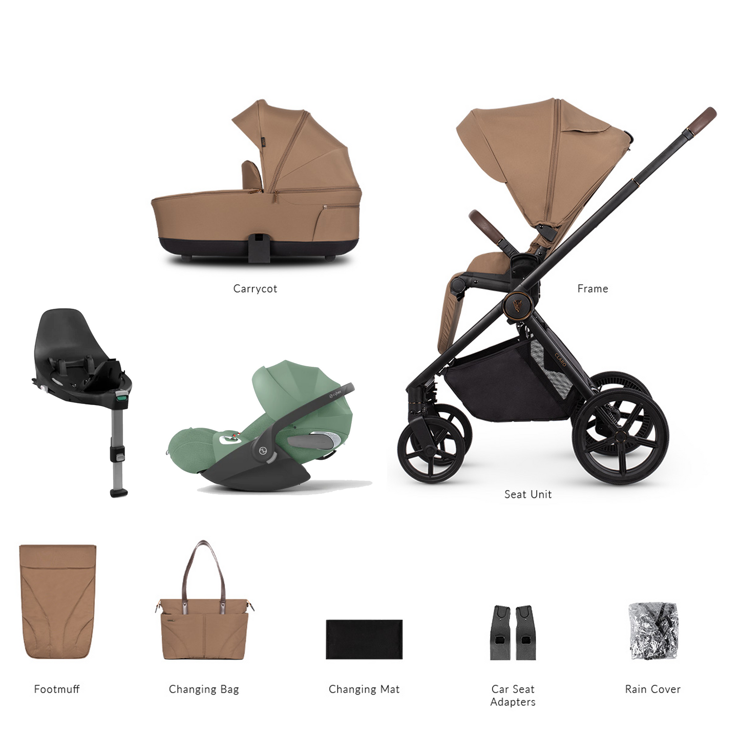 Venicci Claro 3 in 1 with Cybex Cloud T & Base T