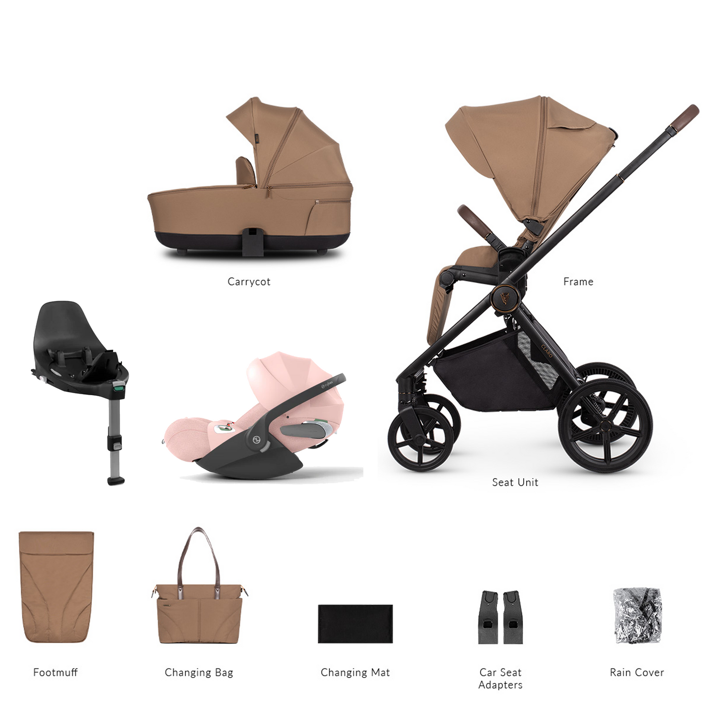 Venicci Claro 3 in 1 with Cybex Cloud T & Base T