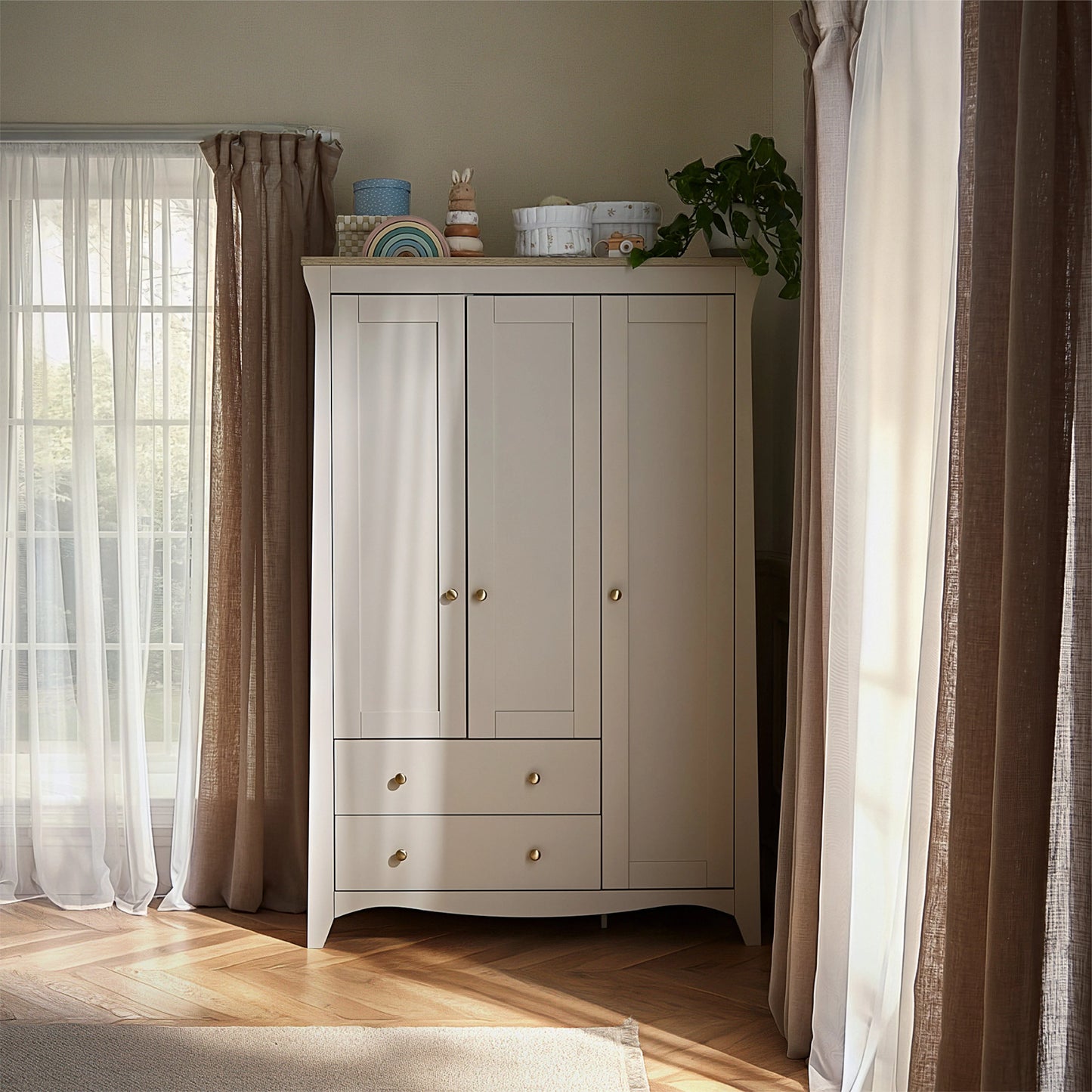 CuddleCo Clara 3 Door Triple Wardrobe