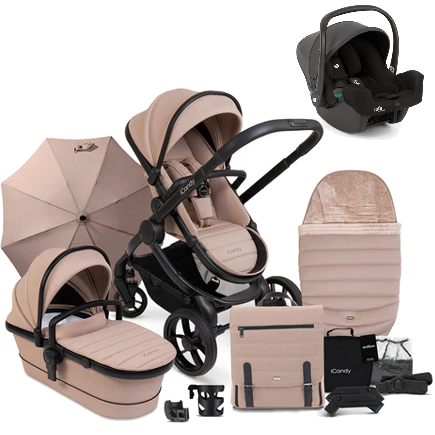 iCandy Peach 7 Bundle with Joie iSnug 2 iSize Car Seat