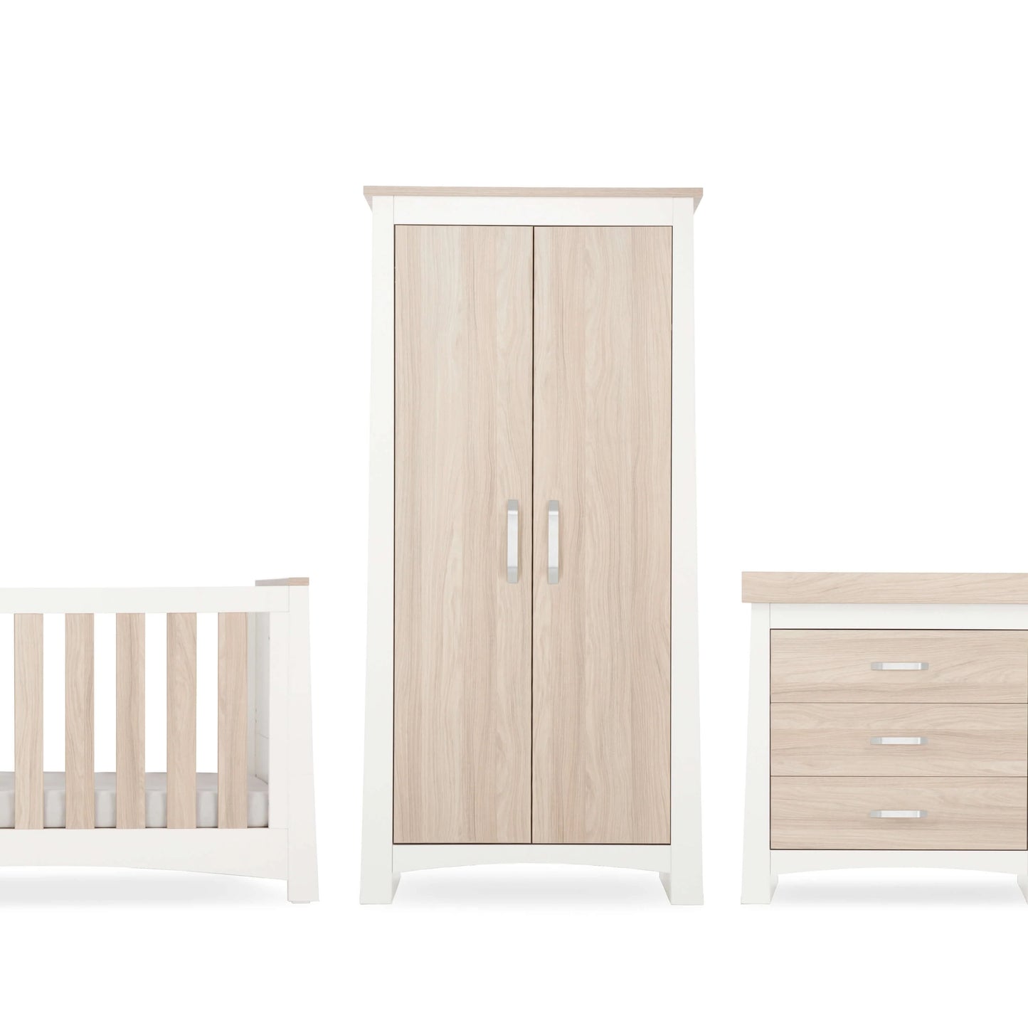 CuddleCo Ada 3 Piece Set with Cot Bed, Dresser and Wardrobe