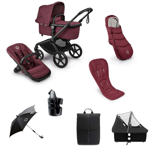 Bugaboo Fox 5 Renew Complete Pushchair Bundle- Dark cherry