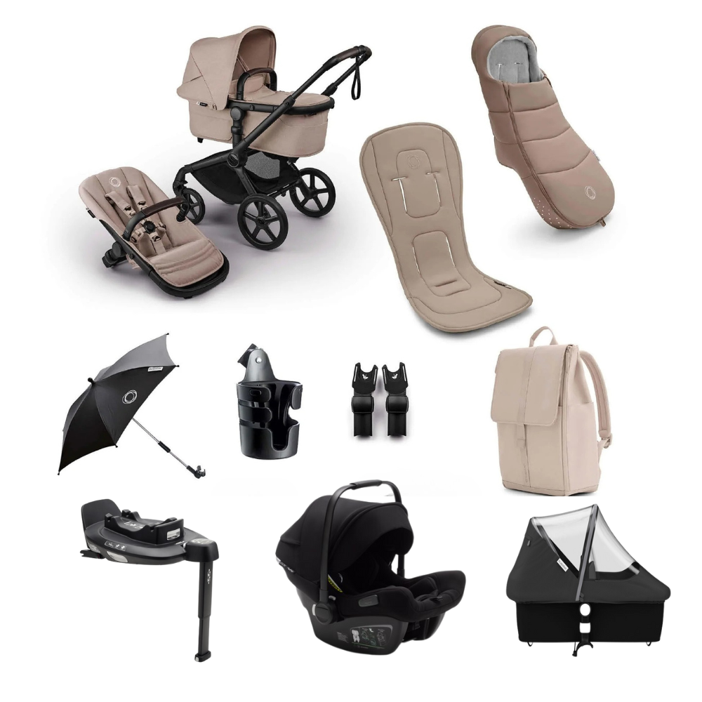 Bugaboo Fox 5 Renew Ultimate Newborn Bundle With Turtle Car Seat & Base- Desset Taupe