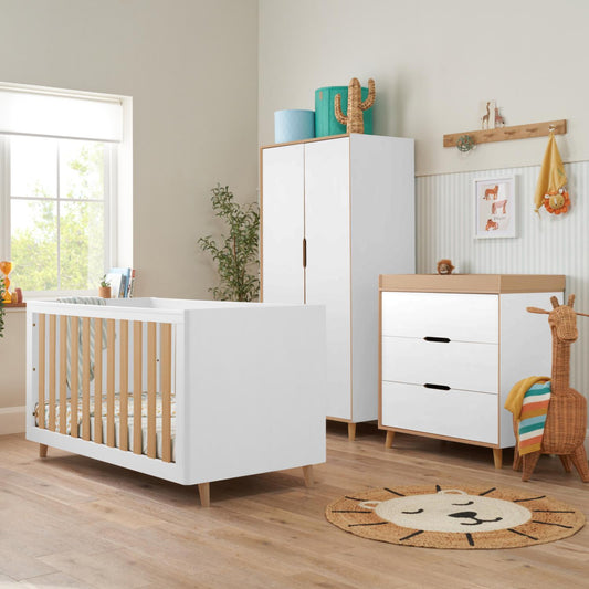Tutti Bambini Fika 3 Piece with Cot Bed, Dresser Changer and Wardrobe