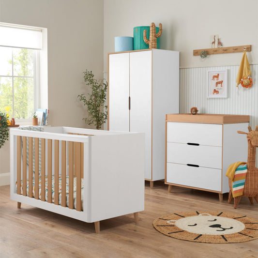 Tutti Bambini Fika Mini 3 Piece with Cot Bed, Dresser Changer and Wardrobe