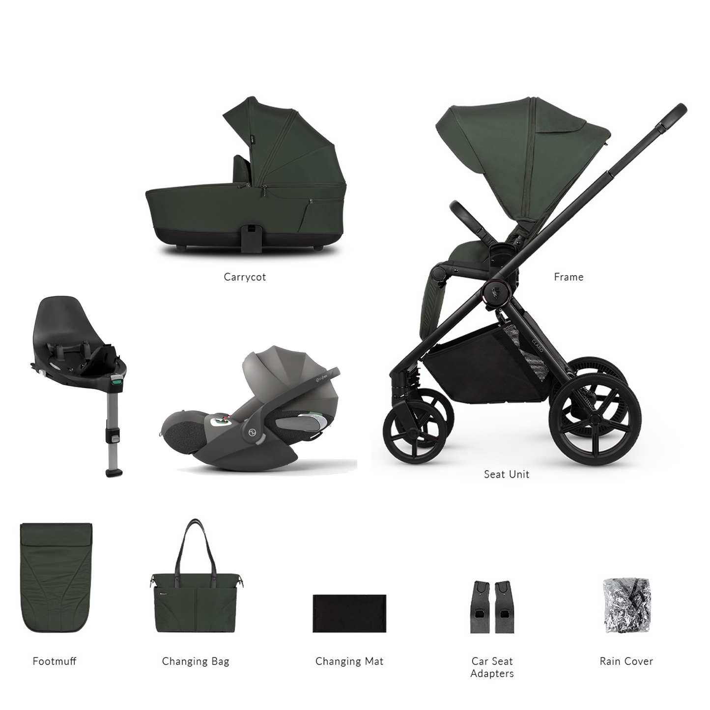 Venicci Claro 3 in 1 with Cybex Cloud T & Base T