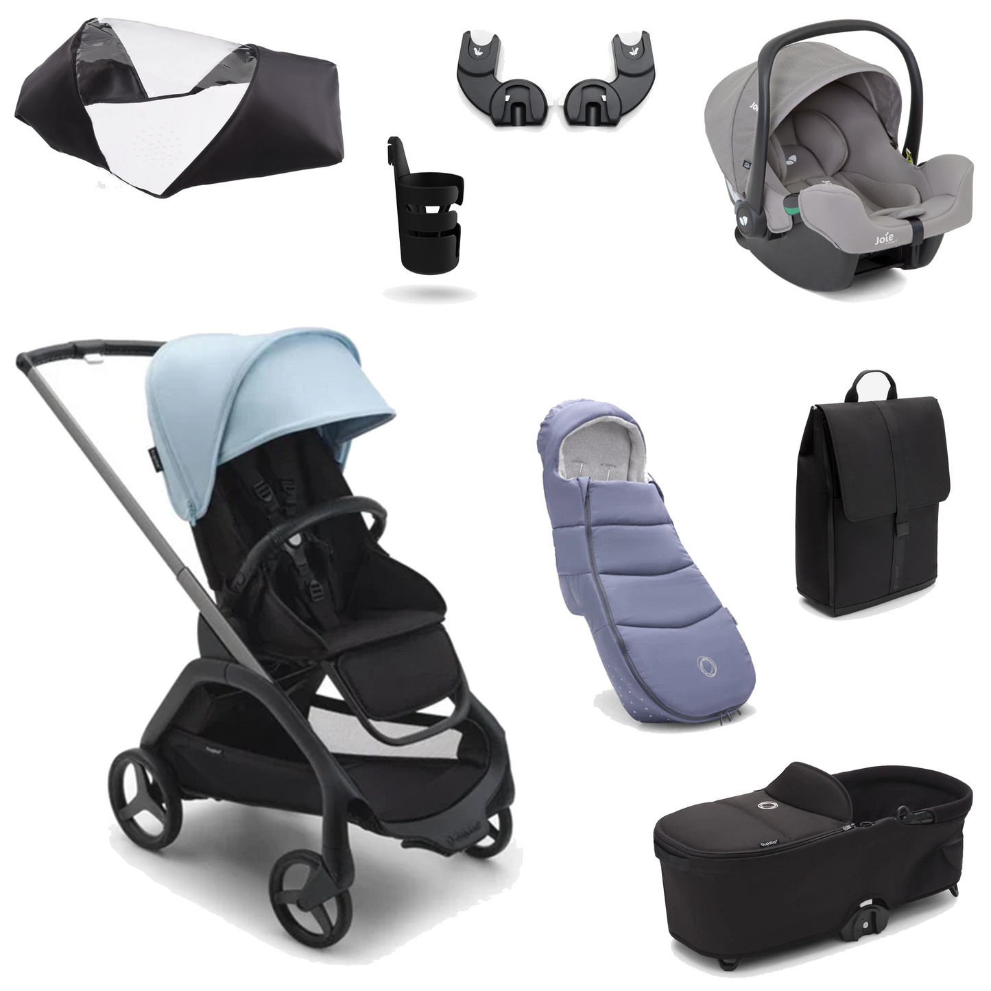 Bugaboo Dragonfly Essential Pushchair Bundle with Joie iSnug