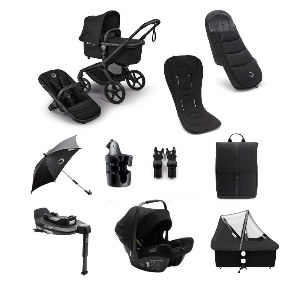 Bugaboo Fox 5 Renew Ultimate Newborn Bundle With Turtle Car Seat & Base- Heritage Black