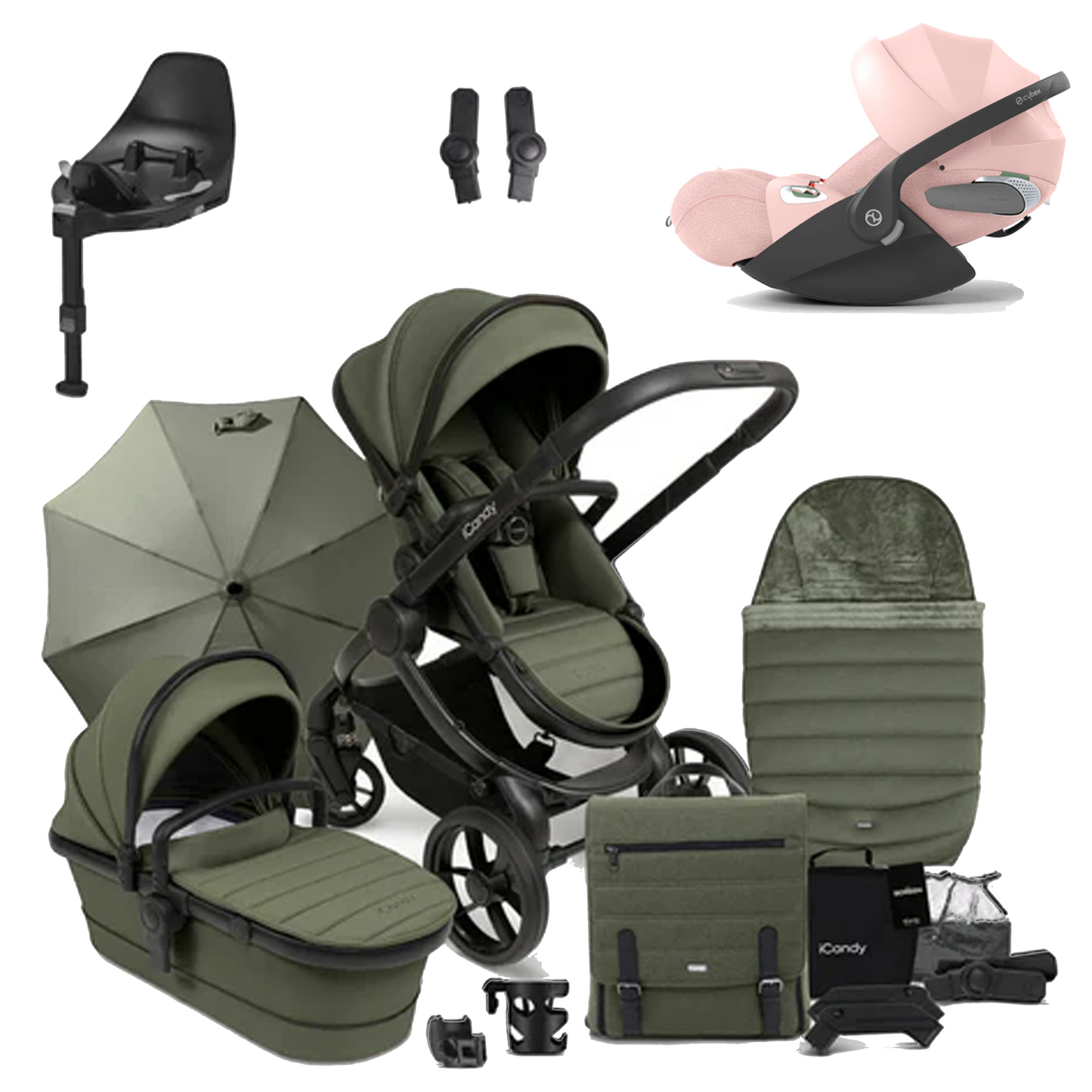 iCandy Peach 7 Pushchair Bundle with Cybex Cloud T and Base T