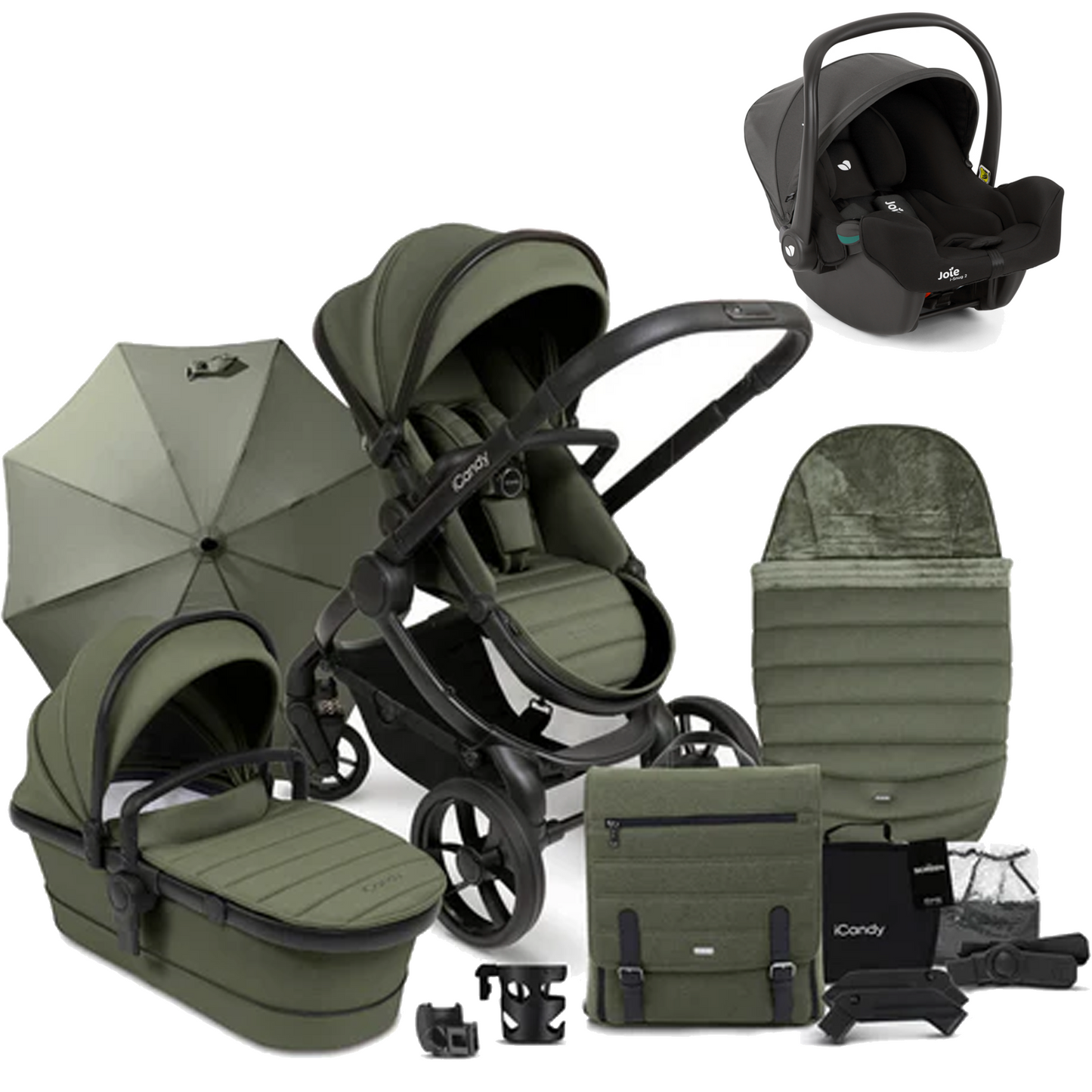 iCandy Peach 7 Bundle with Joie iSnug 2 iSize Car Seat