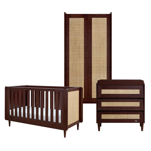 Tutti Bambini Japandi 3 Piece with Cot Bed, Dresser Changer and Wardrobe