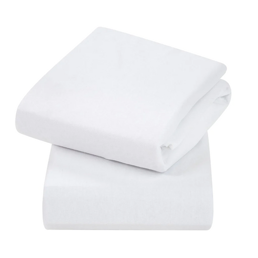 Clevamama Jersey Cotton Fitted Sheets Cot 60 x 120 x 12 cm - 2 Pack