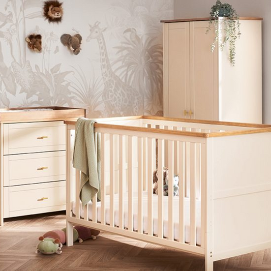 Obaby Evie 3 Piece Range with Cot Bed, Dresser Changer and Wardrobe