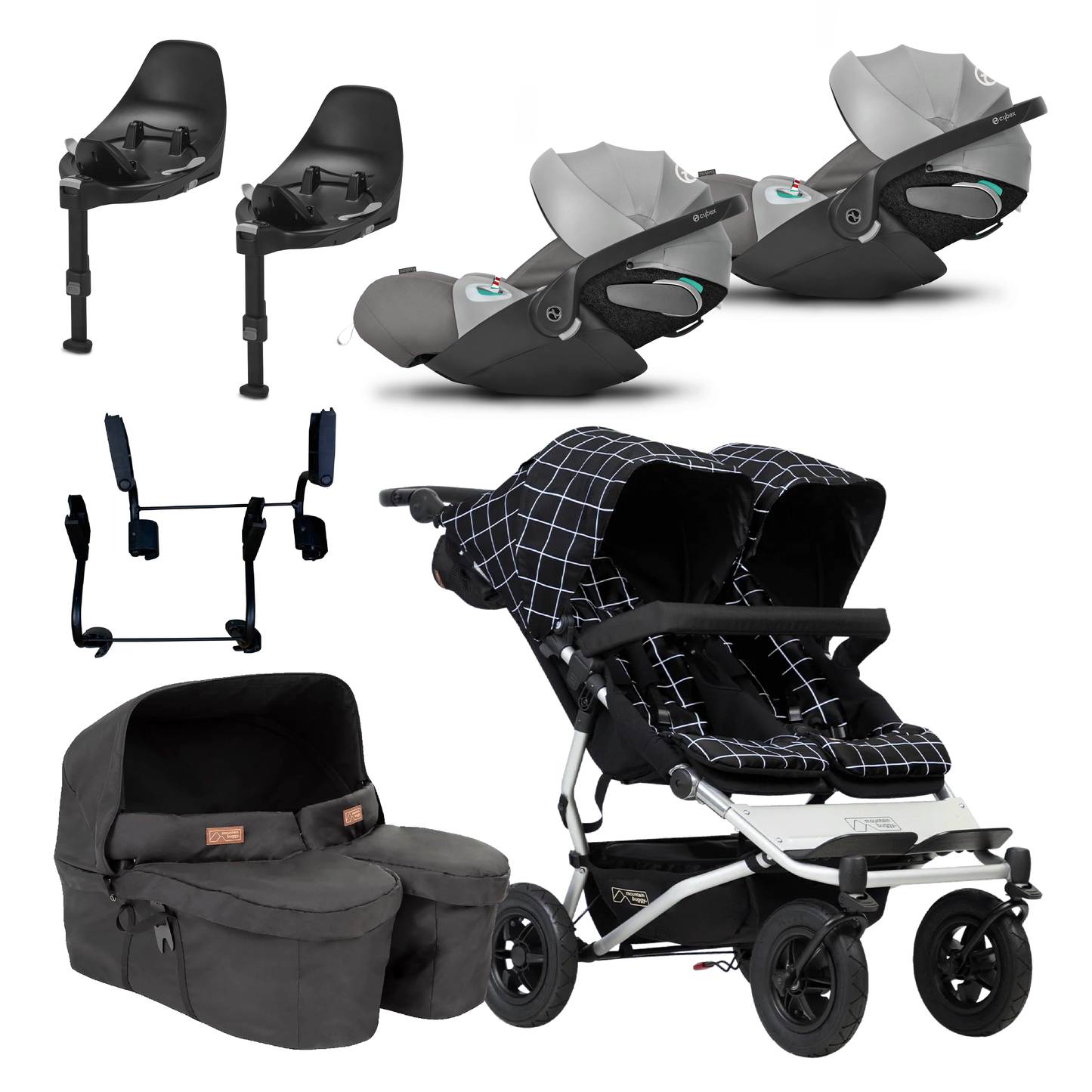 Mountain Buggy Duet Twin Bundle with Cybex Cloud T and Bases