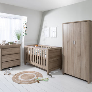 Tutti Bambini Modena 3 Piece Range with Cot Bed, Dresser Changer and Wardrobe