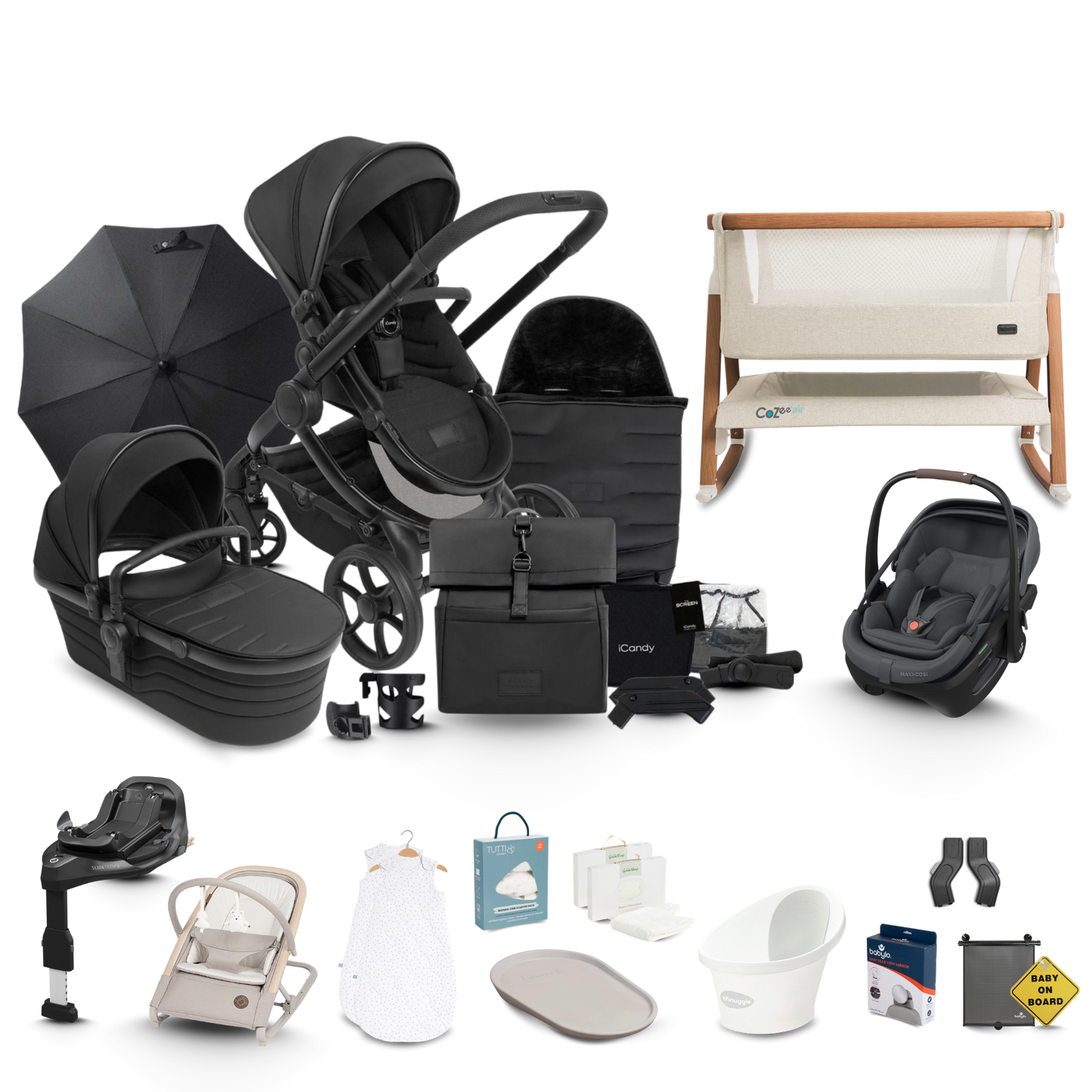 iCandy Peach 7 Studio Complete Newborn Bundle and Travel System with Maxi Cosi Pebble Pro2 Car Seat and Familyfix Pro Base