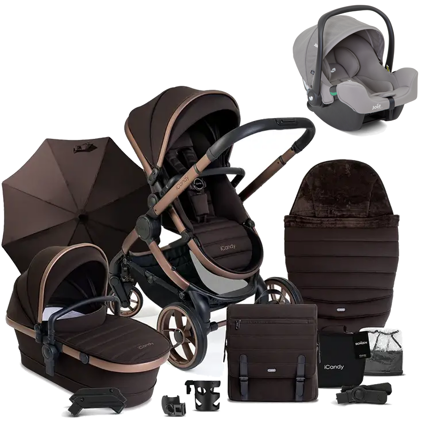 iCandy Peach 7 Bundle with Joie iSnug 2 iSize Car Seat