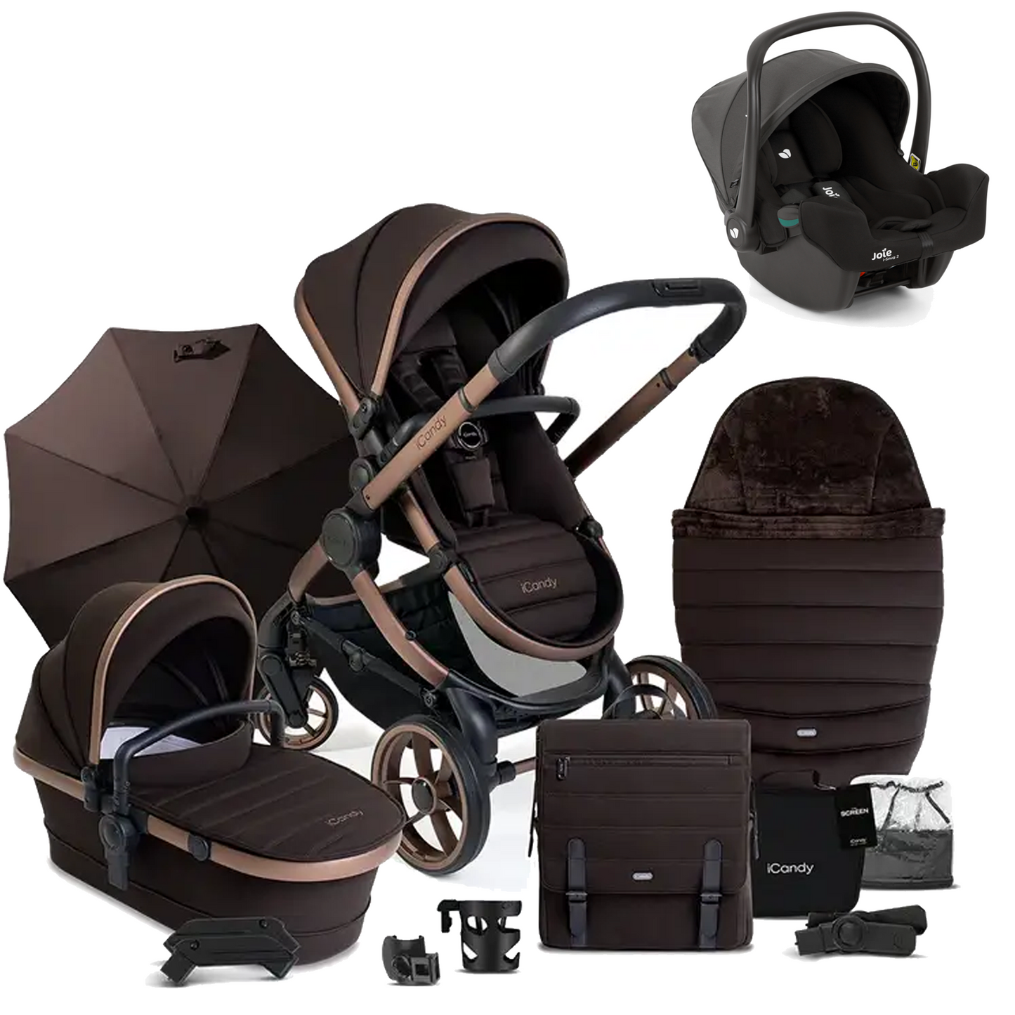 iCandy Peach 7 Bundle with Joie iSnug 2 iSize Car Seat