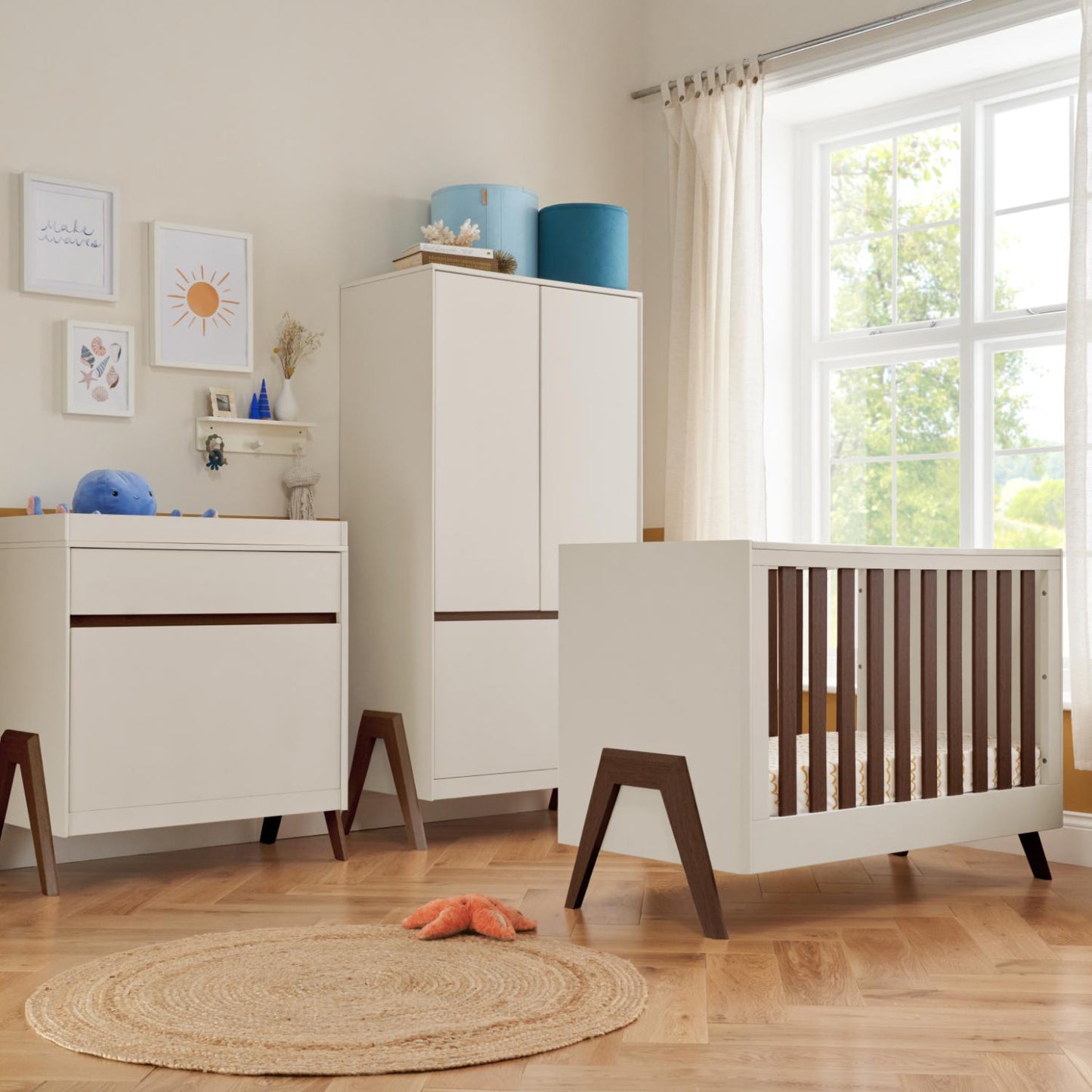 Tutti Bambini Fuori Mini 3 Piece with Cot Bed, Dresser Changer and Wardrobe