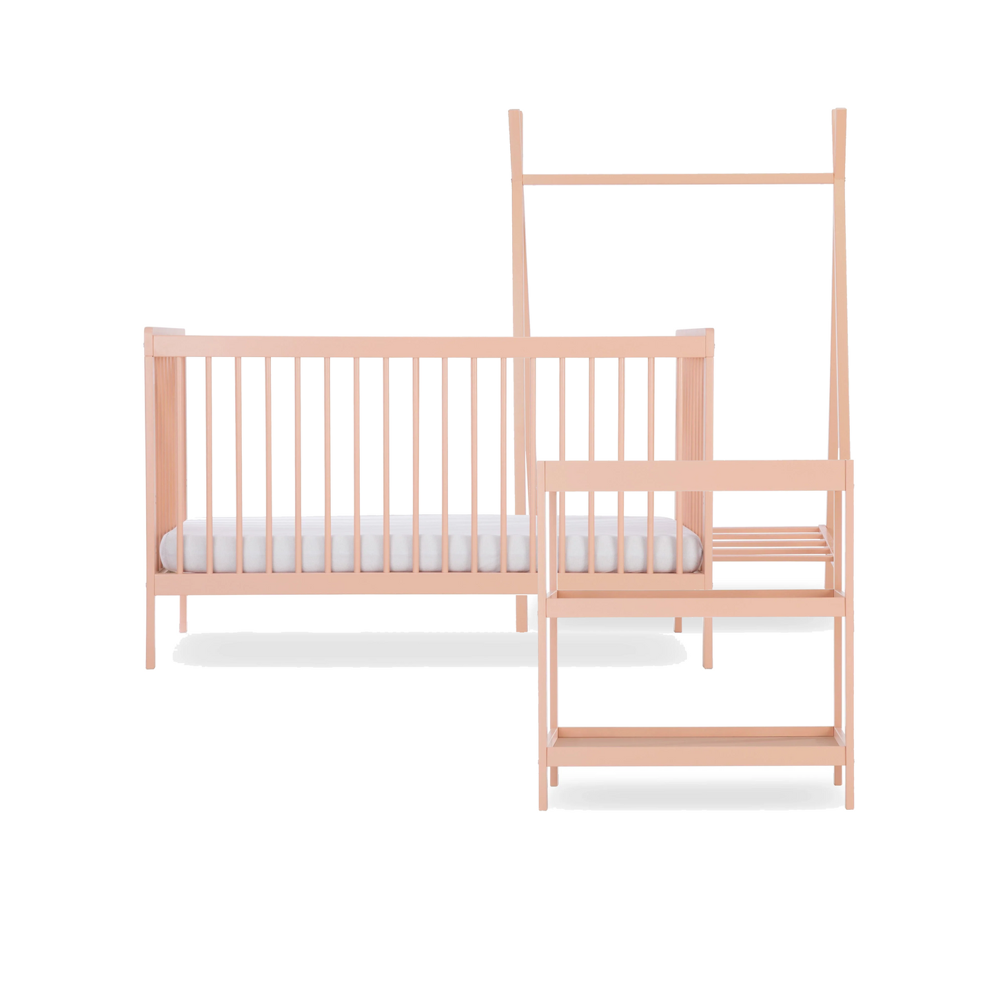 CuddleCo Nola 3 Piece Set with Cot Bed, Open Changer and Clothes Rail
