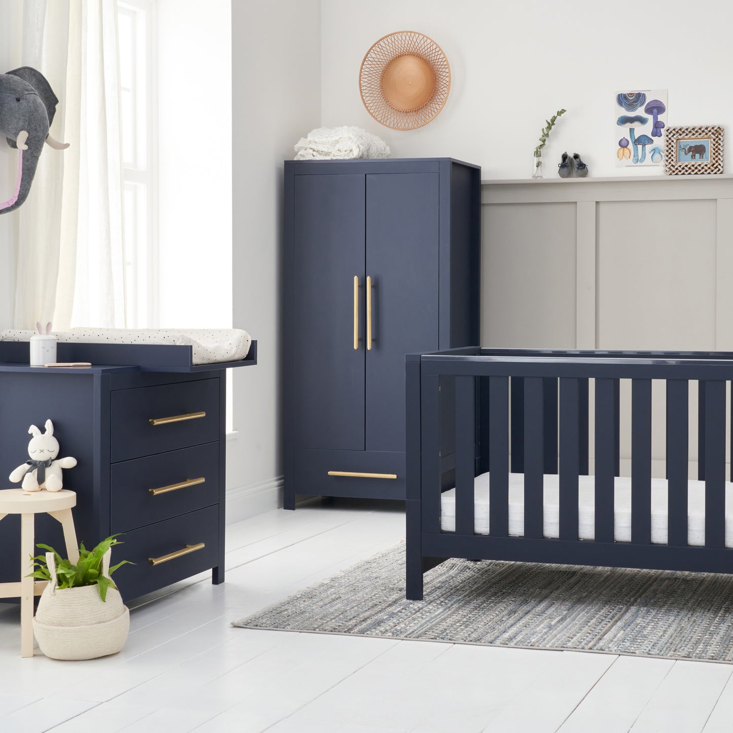 Tutti Bambini Tivoli 3 Piece Range with Cot Bed, Dresser Changer and Wardrobe