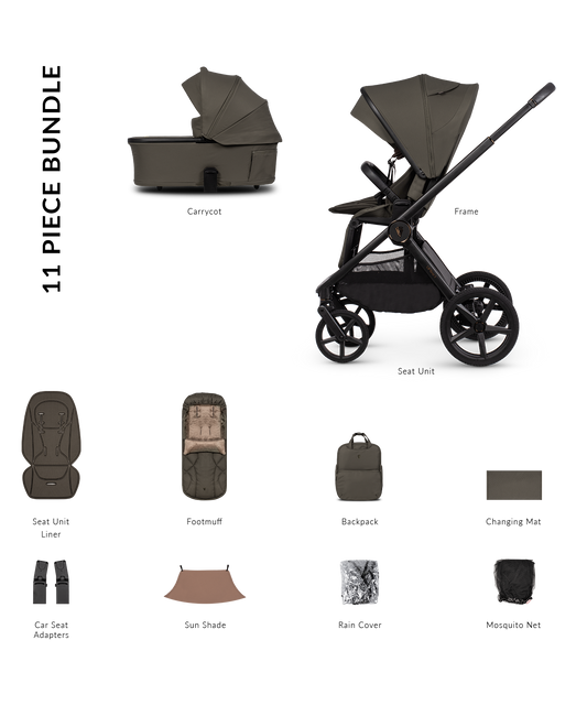 Venicci Upline 3 - 2-in-1 Buggy Bundle with Folding Carrycot
