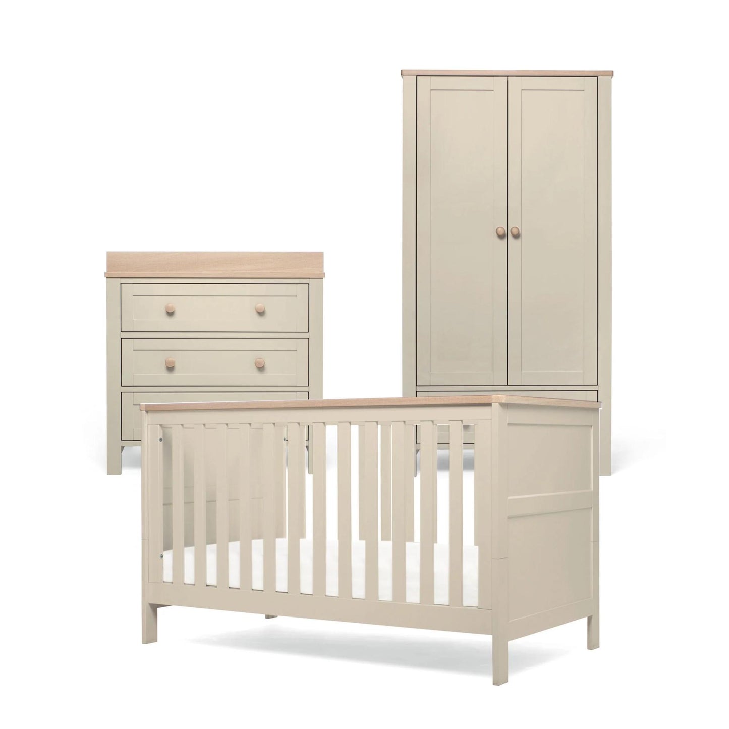 Mamas & Papas Wedmore 3 Piece Range with Cot Bed, Dresser Changer and Wardrobe