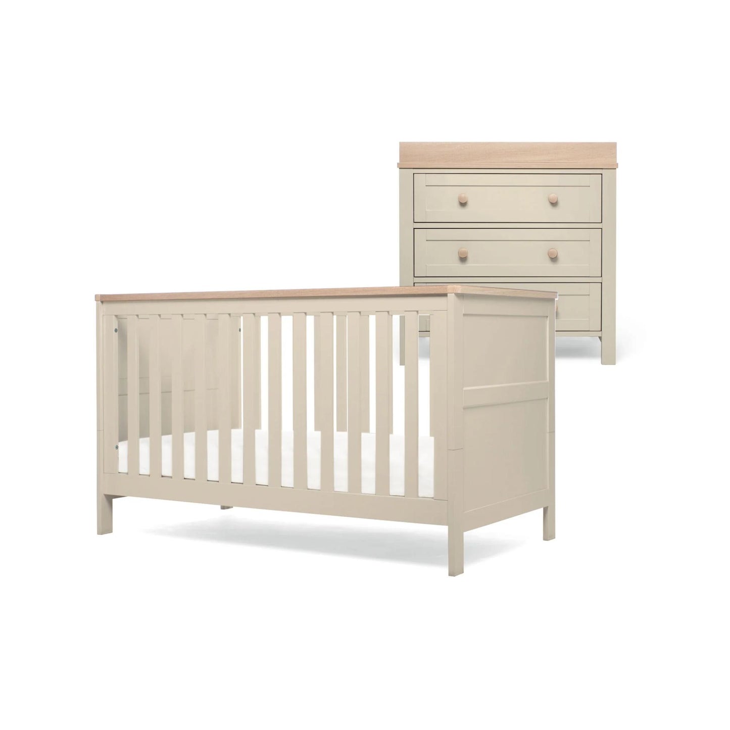 Mamas & Papas Wedmore 2 Piece Set with Cot Bed and Dresser Changer