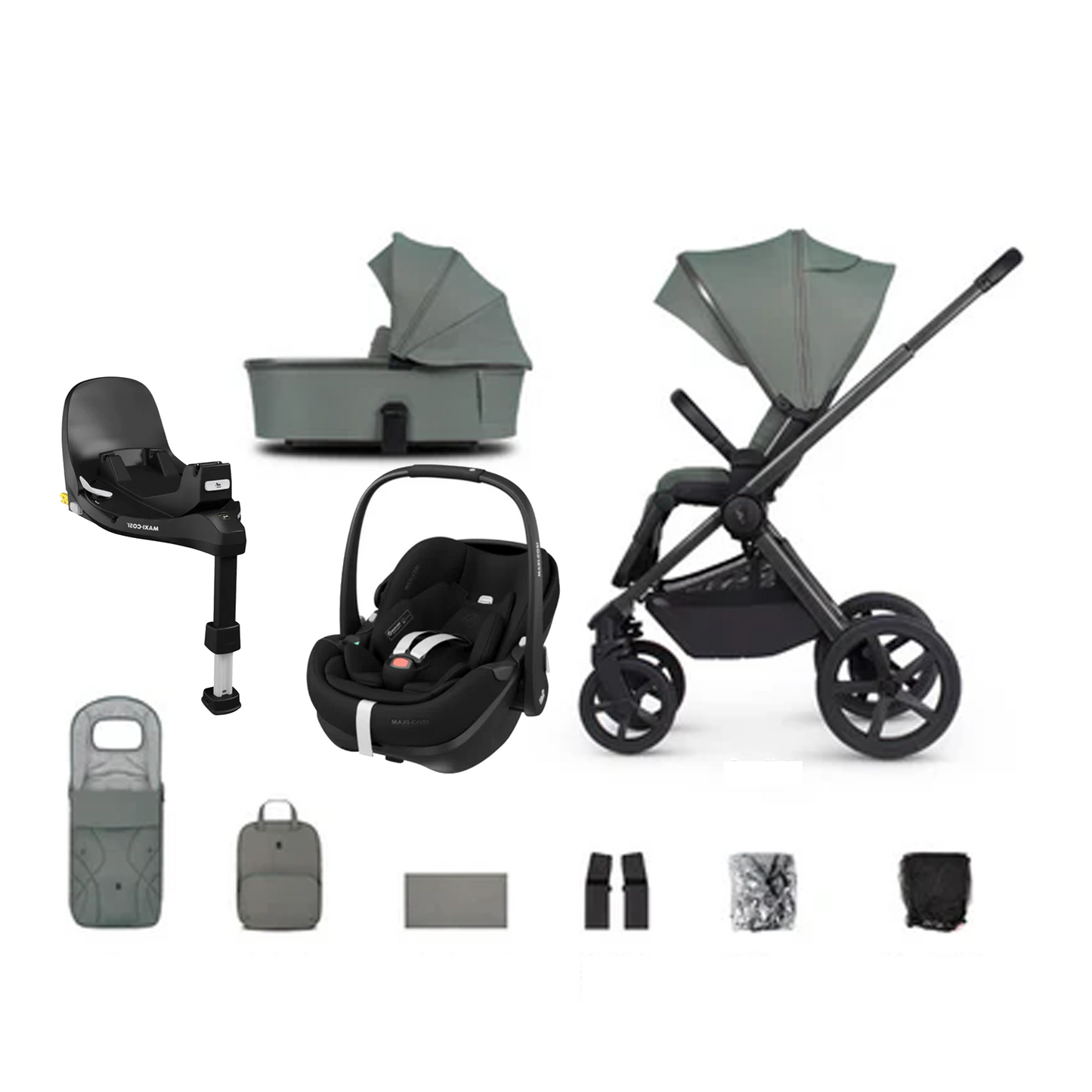 Venicci Upline 2 - 3 in 1 with Maxi Cosi Pebble 360 Pro2 and Familyfix Pro Isofix Base
