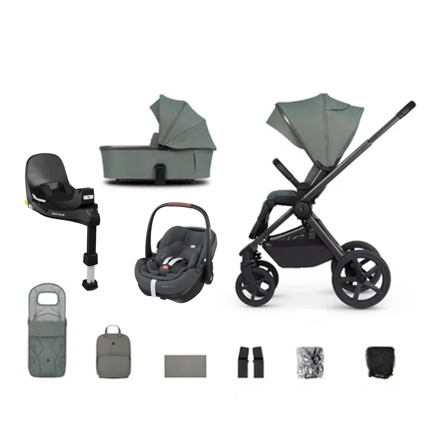 Venicci Upline 2 - 3 in 1 with Maxi Cosi Pebble 360 Pro2 and Familyfix Pro Isofix Base