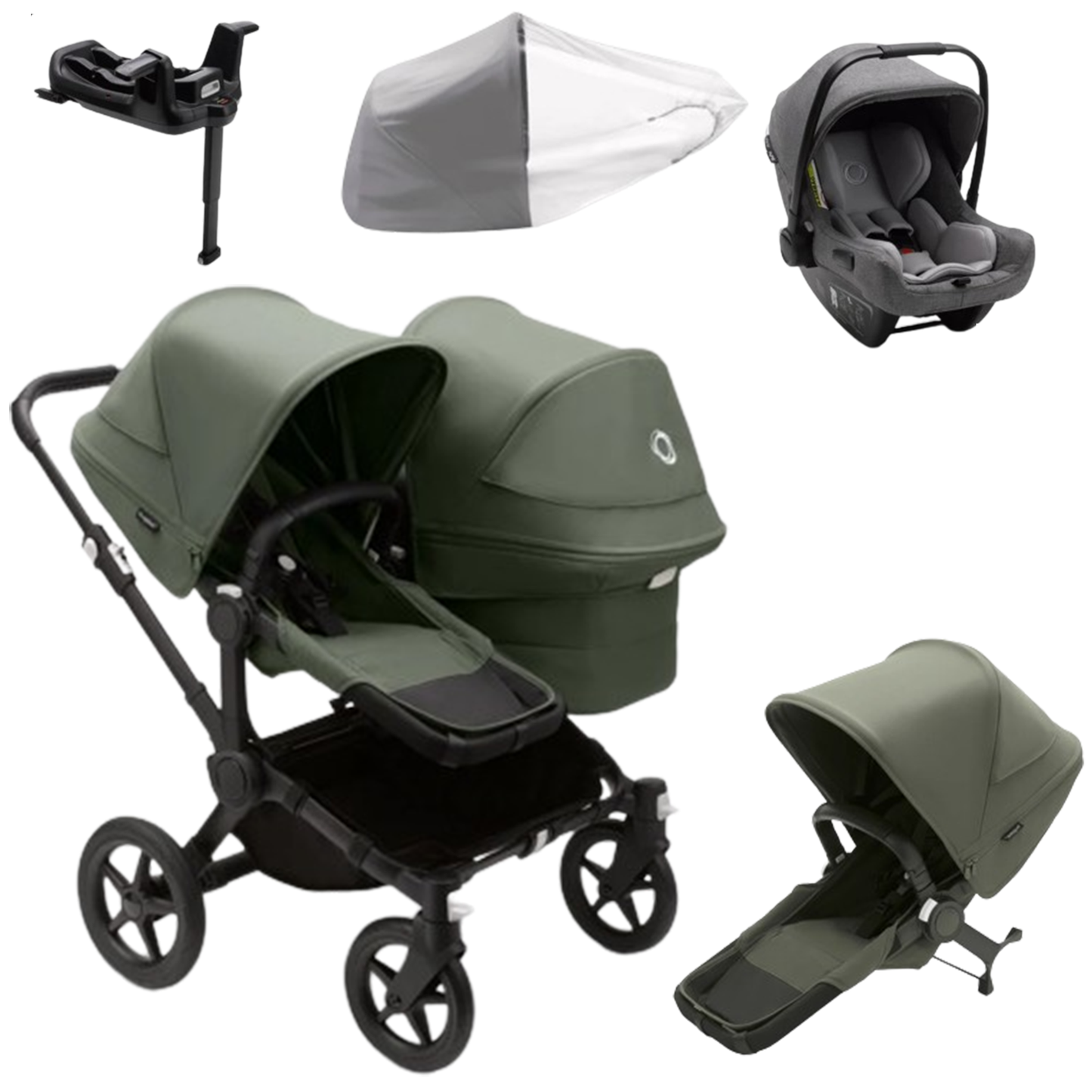 Bugaboo Donkey 5 Duo (Double) with Bugaboo Turtle Car Seat & Base